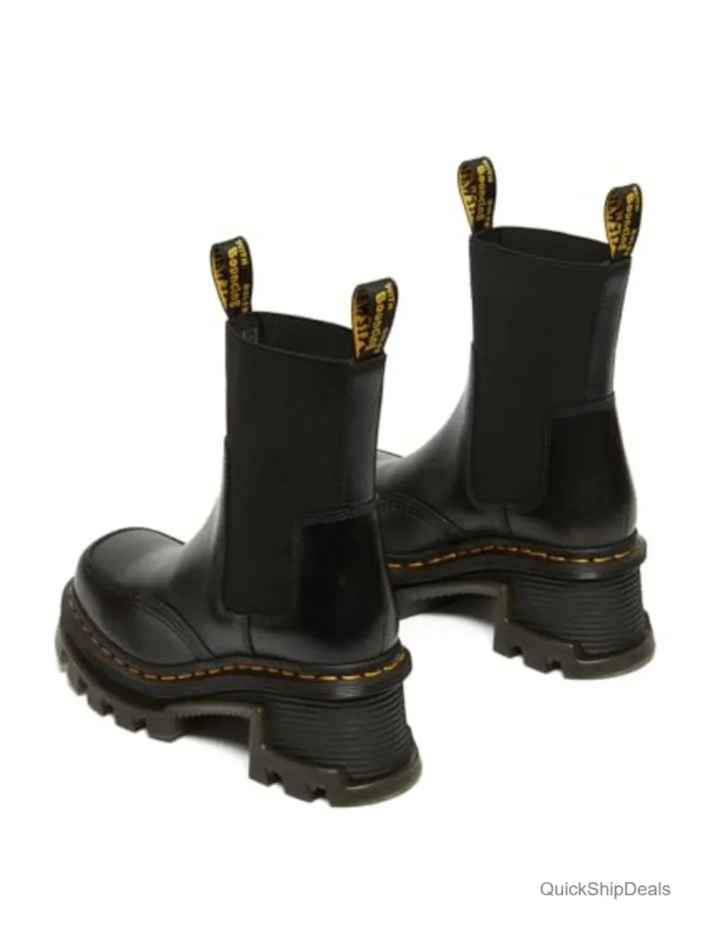 Dr. Martens Corran Chelsea Boots Leather Block Heel Ankle Bootie